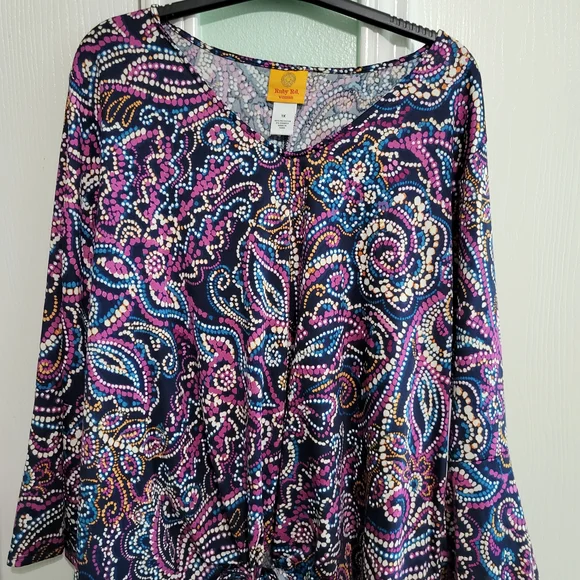 Ruby Rd. Multicolor Patterned Top - Picture 2 of 3